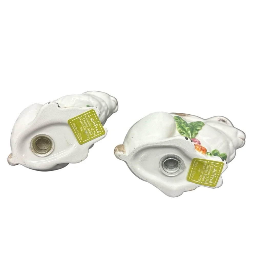 J Willfred Salt Pepper Shakers Ceramic‎ Bunny Rabbit Easter Spring Charles Sadek